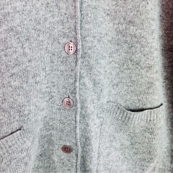 LAMBSWOOL ANGORA BUTTON DOWN RETRO CARDIGAN LIGHT GRAY SIZE LARGE EUC - Picture 2 of 7